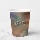 Chic Earthy Strata | Natural Copper Agate Monogram Pappbecher (Rückseite)