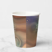Chic Earthy Strata | Natural Copper Agate Monogram Pappbecher (Links)