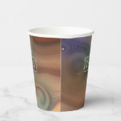 Chic Earthy Strata | Natural Copper Agate Monogram Pappbecher (Rechts)