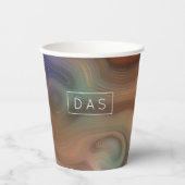 Chic Earthy Strata | Natural Copper Agate Monogram Pappbecher (Vorderseite)