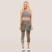 Chic Earthy Strata | Natürlicher Kupferstein Agate Capri Leggings (Vorderseite)