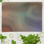 Chic Earthy Strata | Natürlicher Kupferstein Agate Geschirrtuch (Gefaltet)