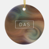 Chic Earthy Strata | Natürlicher Kupferstein Agate Keramik Ornament (Vorne)