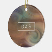 Chic Earthy Strata | Natürlicher Kupferstein Agate Keramik Ornament (Links)