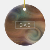 Chic Earthy Strata | Natürlicher Kupferstein Agate Keramik Ornament (Hinten)