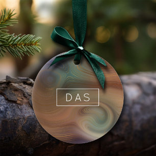 Chic Earthy Strata Natürlicher Kupferstein Agate Keramik Ornament