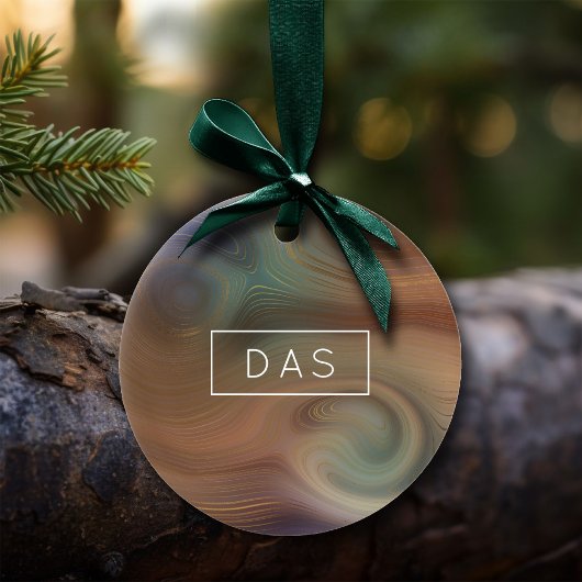 Chic Earthy Strata | Natürlicher Kupferstein Agate Keramik Ornament