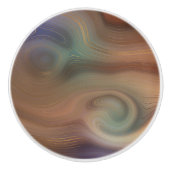 Chic Earthy Strata | Natürlicher Kupferstein Agate Keramikknauf (Vorderseite)