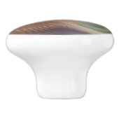 Chic Earthy Strata | Natürlicher Kupferstein Agate Keramikknauf (Seitenansicht)