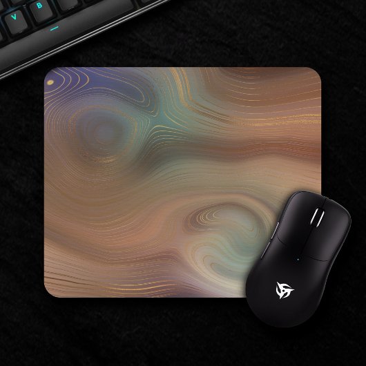 Chic Earthy Strata | Natürlicher Kupferstein Agate Mousepad
