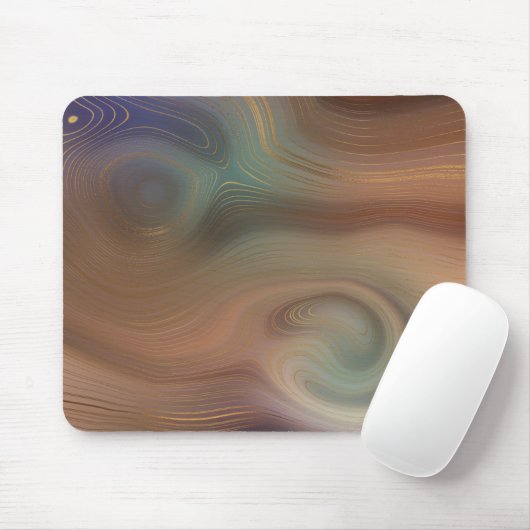 Chic Earthy Strata | Natürlicher Kupferstein Agate Mousepad (Mit Mouse)