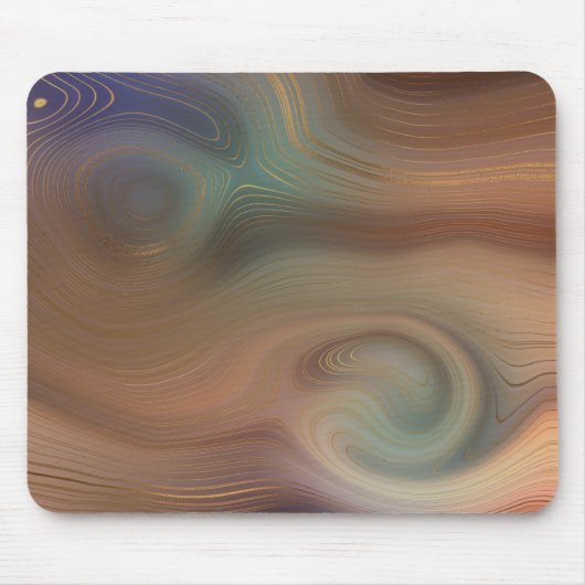 Chic Earthy Strata | Natürlicher Kupferstein Agate Mousepad (Vorne)