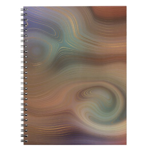 Chic Earthy Strata | Natürlicher Kupferstein Agate Notizblock (Vorderseite)
