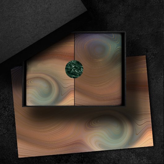 Chic Earthy Strata | Natürlicher Kupferstein Agate Seidenpapier