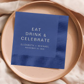 Chic Eat Drink Celebrate Wedding Servietten Mit Folie