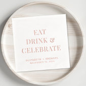 Chic Eat Drink Celebrate Wedding Servietten Mit Folie