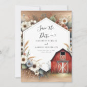 Chic Editable Barnyard Wedding Save The Date (Vorderseite)