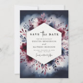 Chic Editable Burgundy Save The Date (Vorderseite)