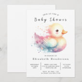 Chic Editable Duck Baby Duck Dusche Einladung (Vorne/Hinten)