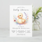 Chic Editable Duck Baby Duck Dusche Einladung (Stehend Vorderseite)