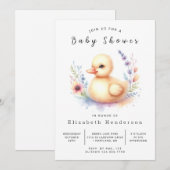 Chic Editable Duck Baby Duck Dusche Einladung (Vorne/Hinten)