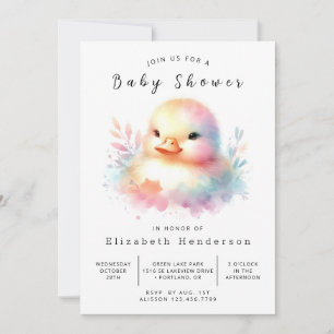 Chic Editable Duck Baby Duck Dusche Einladung