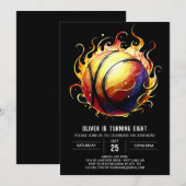 Chic Editable Fun Basketball Geburtstag Einladung (Vorne/Hinten)