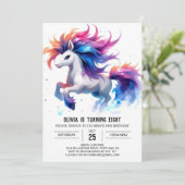 Chic Editable Horse Birthday Einladung (Stehend Vorderseite)