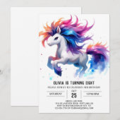 Chic Editable Horse Birthday Einladung (Vorne/Hinten)