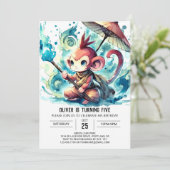 Chic Editable Monkey Birthday Einladung (Stehend Vorderseite)