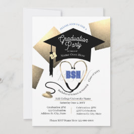 Chic Editable Nurse Graduation Party Einladung