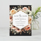 Chic Editable Peach Wedding Save The Date (Stehend Vorderseite)