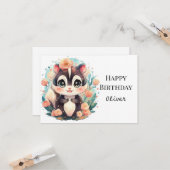 Chic Editable Skunk Birthday Karte (Vorderseite/Rückseite Beispiel)