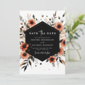 Chic Editable Terracotta Wedding Save The Date (Stehend Vorderseite)