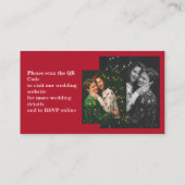 Chic Editorial Deep Red Compact Size Wedding Begleitkarte (Rückseite)