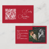 Chic Editorial Deep Red Kompakt Hochzeit Begleitkarte (Vorne/Hinten)