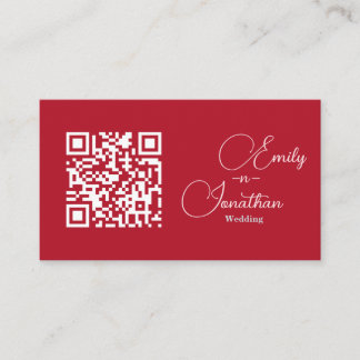 Chic Editorial Deep Red Kompakt Hochzeit Begleitkarte