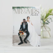 Chic Editorial Foto Hochzeit Vielen Dank Karte W H (Stehend Vorderseite)