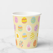Chic Egg Pattern Soft Yellow Kids Birthday Party Pappbecher (Rückseite)