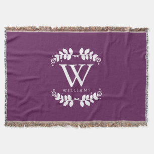 Chic Eggplant Lila Monogram Decke