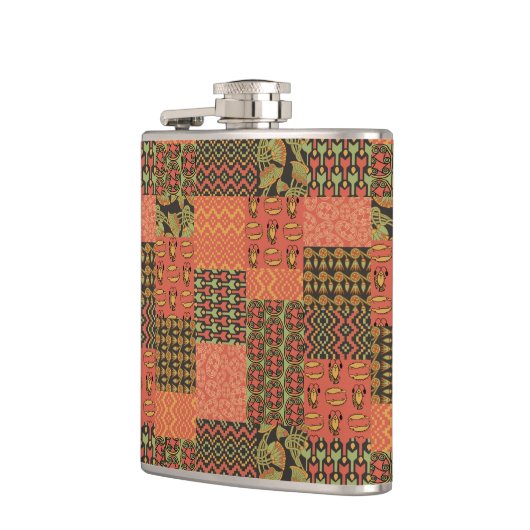 Chic Egyptian Tribal Imitate Patchwork Hip Flask Flachmann (Links)