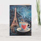 Chic Eiffel Tower Café Kaffee Paris Geburtstag Karte (Vorderseite)