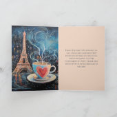 Chic Eiffel Tower Café Kaffee Paris Geburtstag Karte (Innenseite)