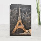 Chic Eiffel Tower Café Kaffee Paris Geburtstag Karte (Rückseite)