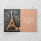 Chic Eiffel Tower Café Kaffee Paris Geburtstag Karte (Innenseite)