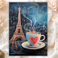 Chic Eiffel Tower Café Kaffee Paris Geburtstag