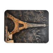 Chic Eiffel Tower Cafe Kaffeekarte Paris Magnet (Horizontal)