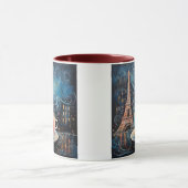 Chic Eiffel Tower Cafe Kaffeekarte Paris Tasse (Zentrum)