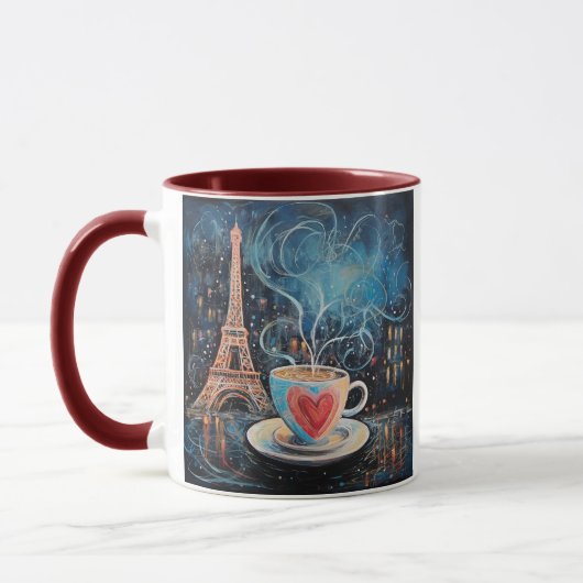 Chic Eiffel Tower Cafe Kaffeekarte Paris Tasse (Links)