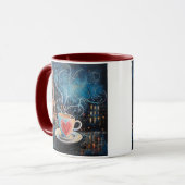 Chic Eiffel Tower Cafe Kaffeekarte Paris Tasse (Vorderseite Links)